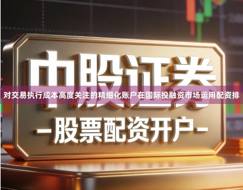 对交易执行成本高度关注的精细化账户在国际投融资市场运用配资排