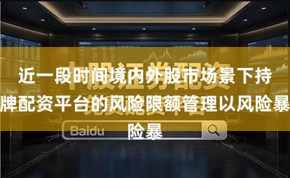 近一段时间境内外股市场景下持牌配资平台的风险限额管理以风险暴